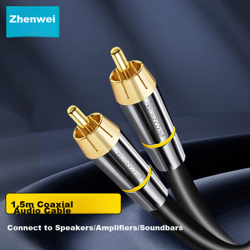 ZHENWEI RCA коаксиальный SPDIF аудиокабель 1.5 м из безкислородной меди мужской-мужской адаптер для 5.1-канальных
