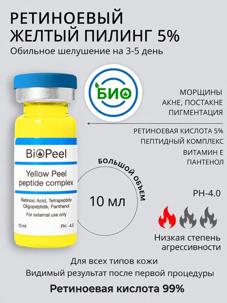 BioPeel Original Yellow Peel Ретиноевый Желтый Пилинг 5% для Красоты Ретиноевая кислота 99%