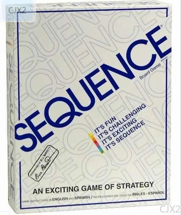 Настольная игра Sequence CJX2, складная доска, 104 карты, 135 фишек, для 2-12 игроков