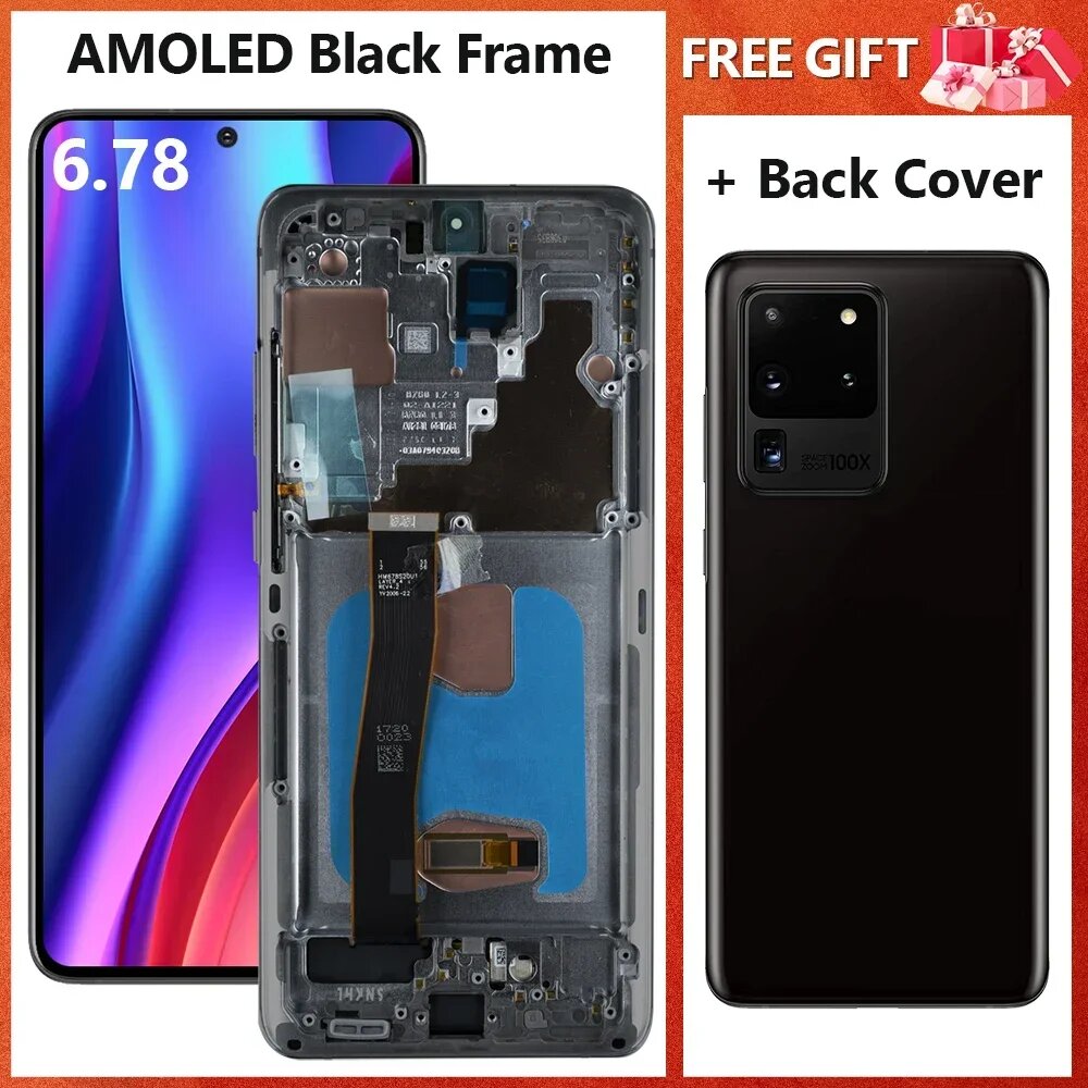 AMOLED S20 Ultra ЖК-экран для Samsung Galaxy S20 Ultra 5G G988B G988U G988N ЖК-дисплей с дигитайзером сенсорного экрана