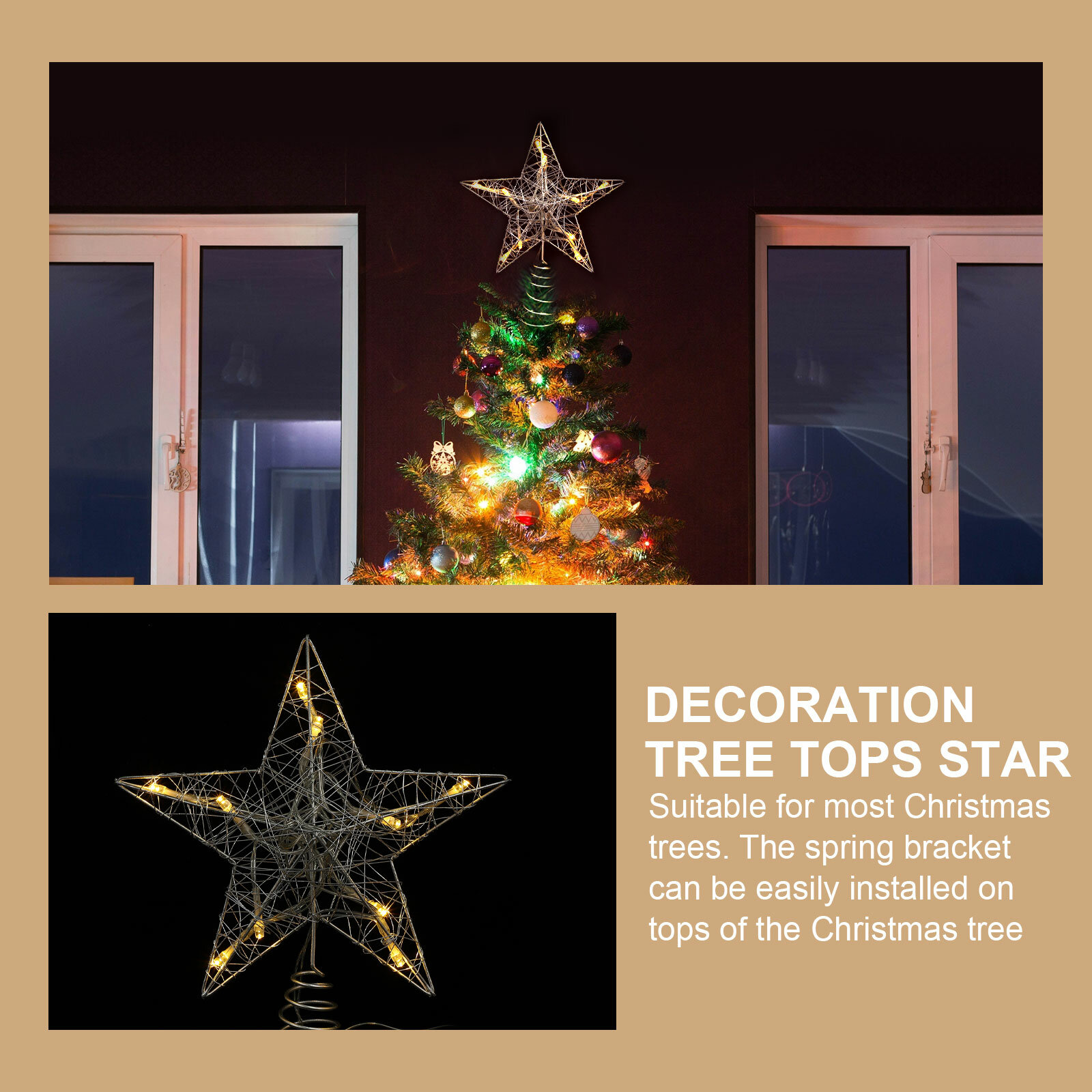 Iron Art LED Star Для Ёлки Серебристый 25Cm Одна Штука Декор Для Праздника И Интерьера