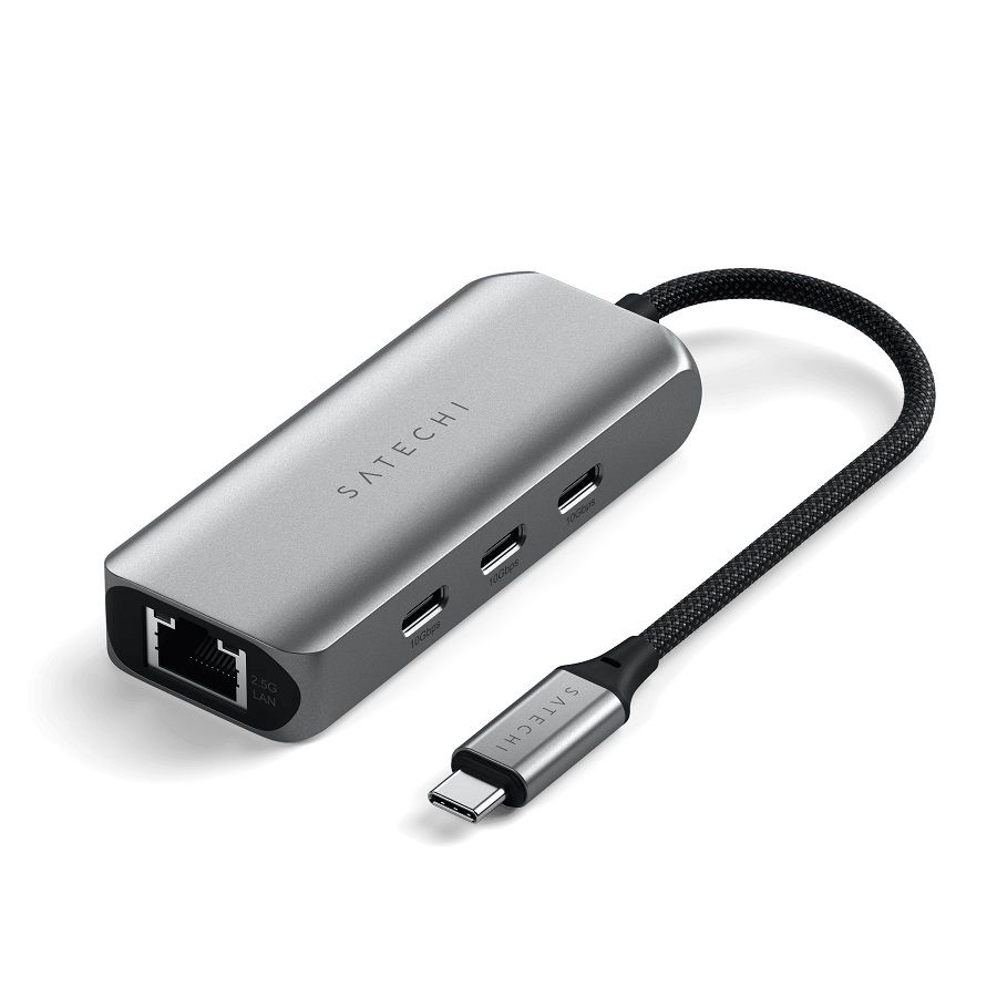 Хаб Satechi 4-in-1 USB-C Hub With 2.5 Gigabit Ethernet&3*USB-C. Цвет: серый космос