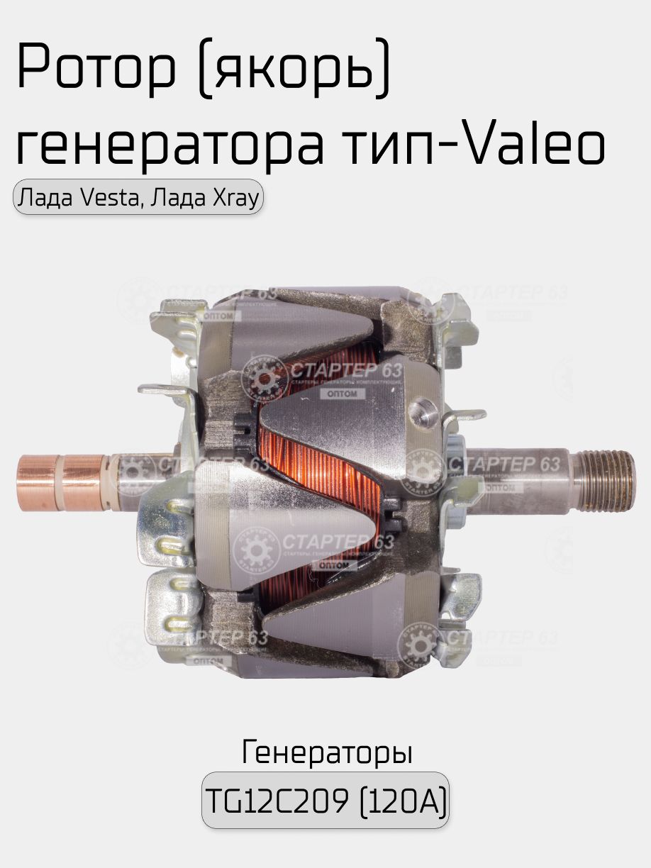Ротор (якорь) генератора тип-Valeo 137580 для Лада Vesta, XRAY; RENAULT Megane; KIA Sorento (120A)