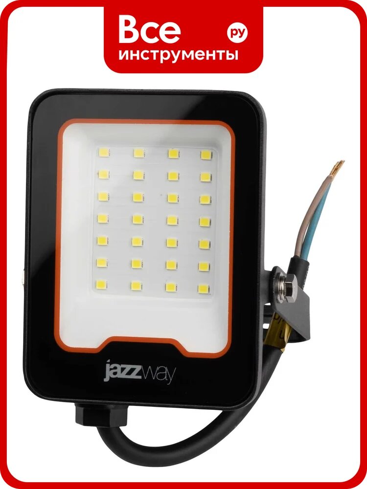 Светодиодный прожектор Jazzway PFL‑V 20Вт 6500К IP65 алюминиевый корпус прямоугольный дизайн холодный белый свет