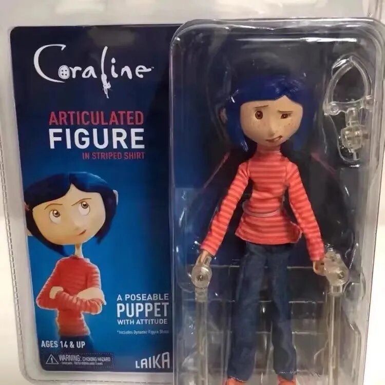 Подвижная фигурка Коралина Coraline в полосатой кофте