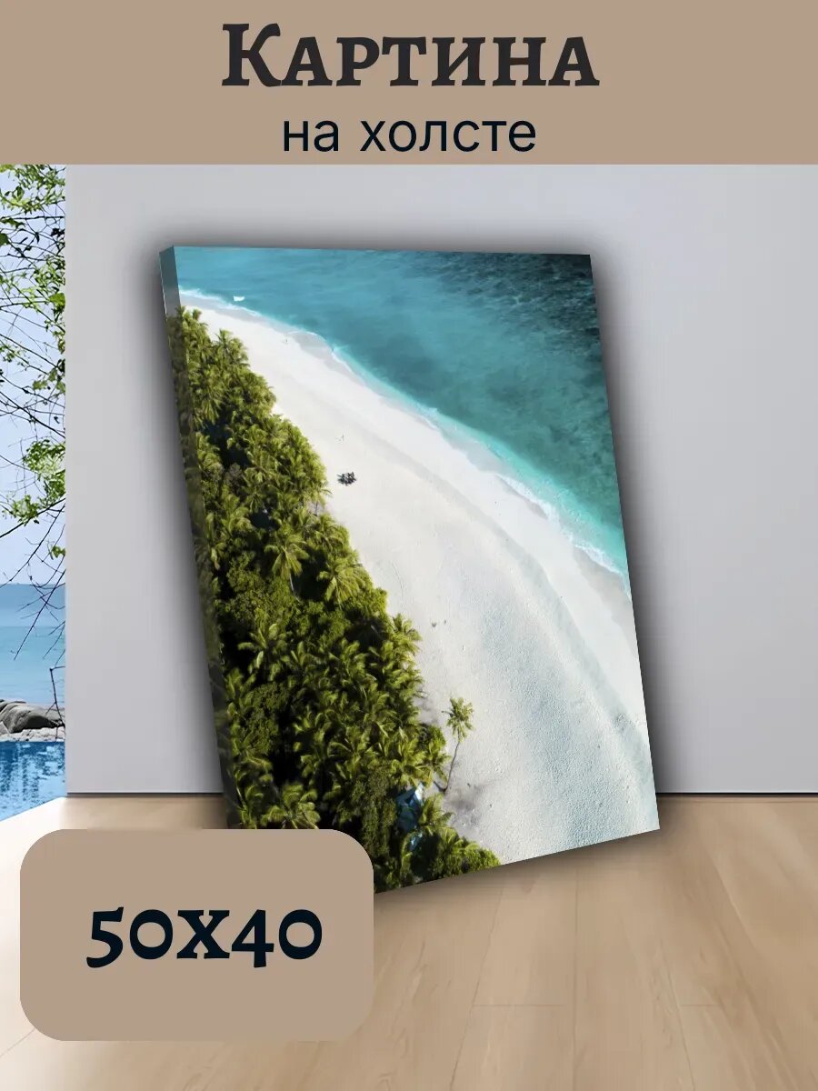 Картина Постер Мальдивы Maldives 40x50 вид сверху