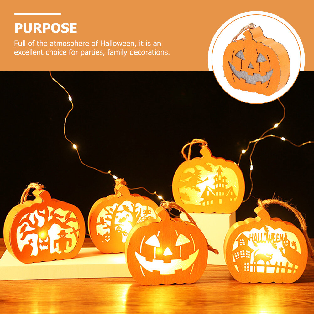 Фонарь В Forme Тыквы Для Украшения Halloween С Подсветкой Оранжевый 11.8X3.6X11.8Cm