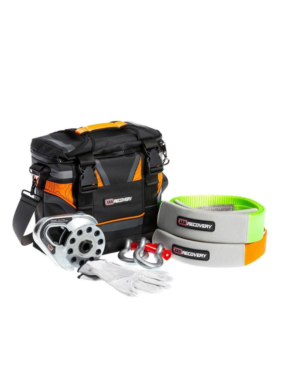 Эвакуационный набор для бездорожья ARB RK11A/ARB Essential Recovery Kit/Стропа, корозащитный трос, 2 шакла, Блок ARB 9 тонн, перчатки