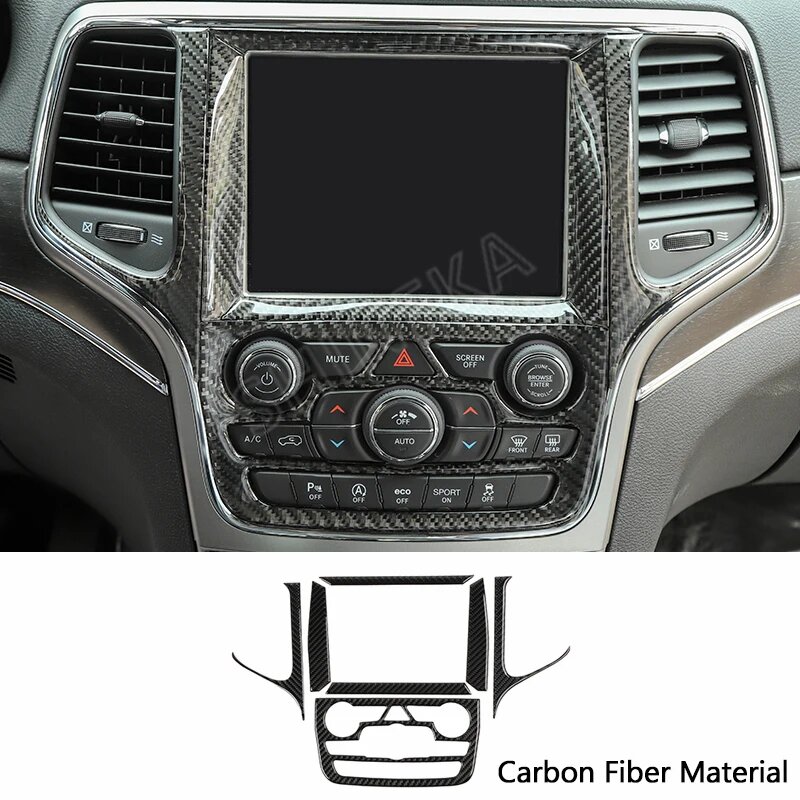 Чехол для украшения интерьера SHINEKA из углеродного волокна для Jeep Grand Central control 7pc