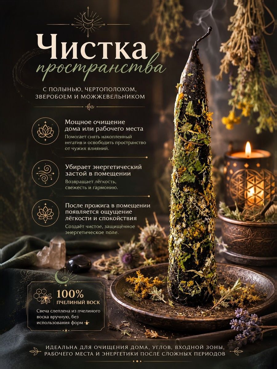 Черная свеча "Чистка пространства"