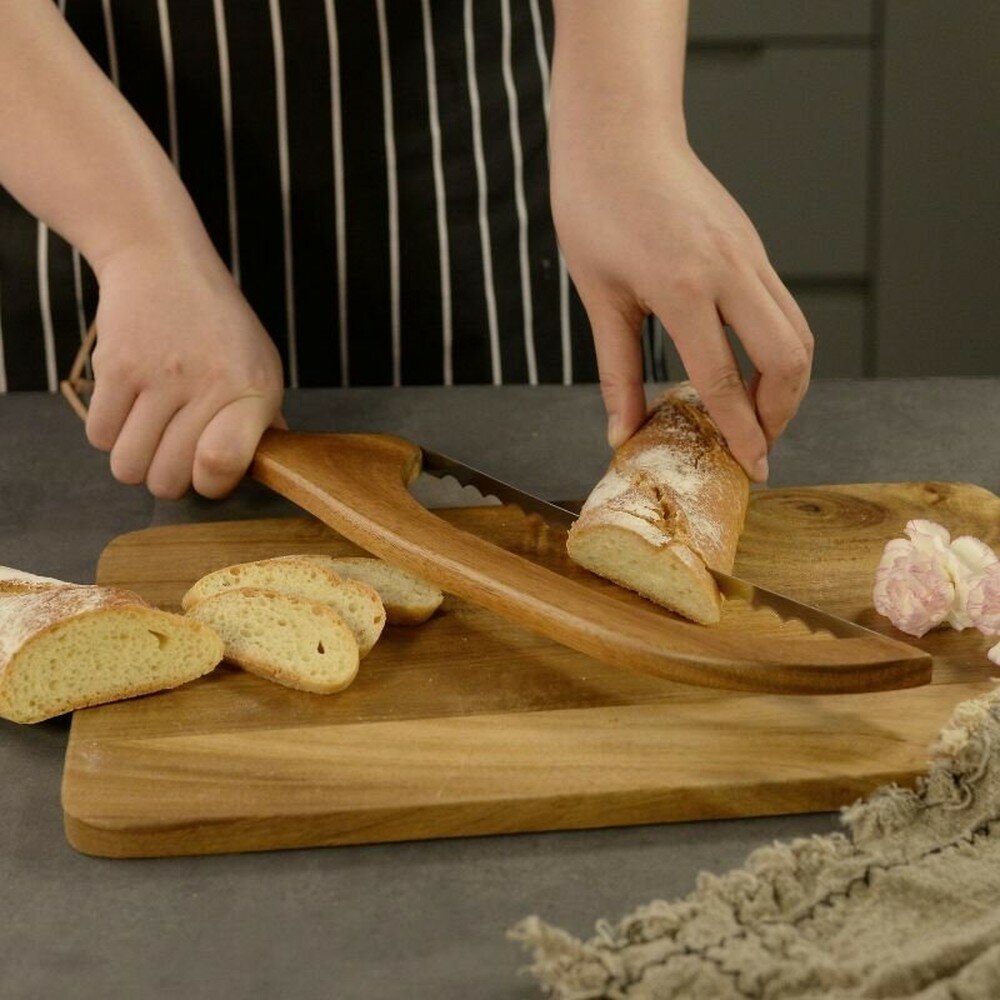Деревянный хлебный нож для нарезки тостов и хлеба, компактный, для кухни