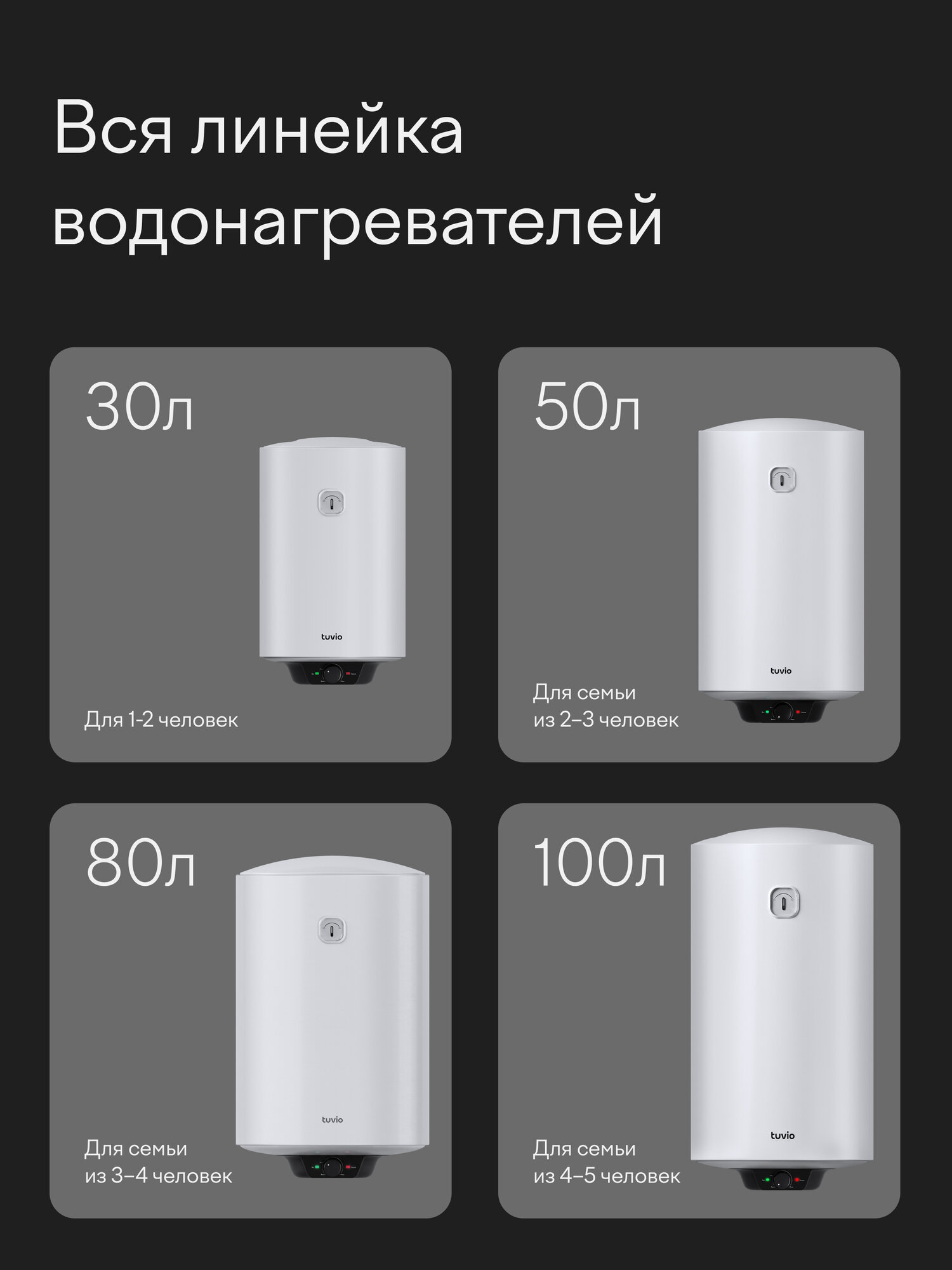 Водонагреватель накопительный 100 л, 1500 Вт, Tuvio HES10MW11 — фото 2