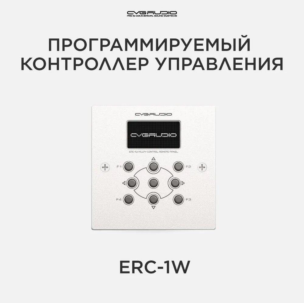 CVGAUDIO ERC-1W Настенный программируемый контроллер управления, TCP/IP, RS485, питание PoE, OLED дисплей, цвет светлый алюминий