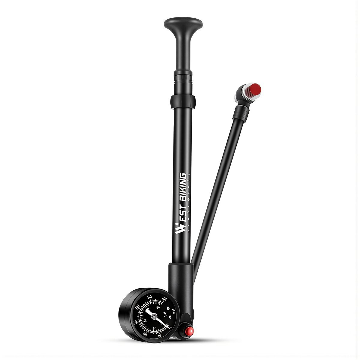 Велосипедный ручной насос высокого давления 300 PSI с манометром, совместим с ниппелями Шредера и Преста, для подкачки шин и передней вилки, 300PSI улучшенная версия