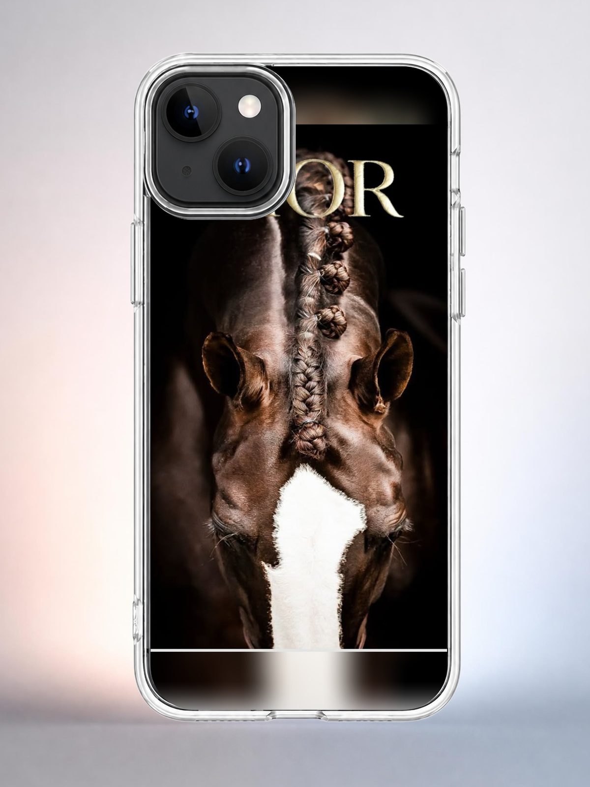 Эстетичный чехол на iPhone 15 Лошадь Dior