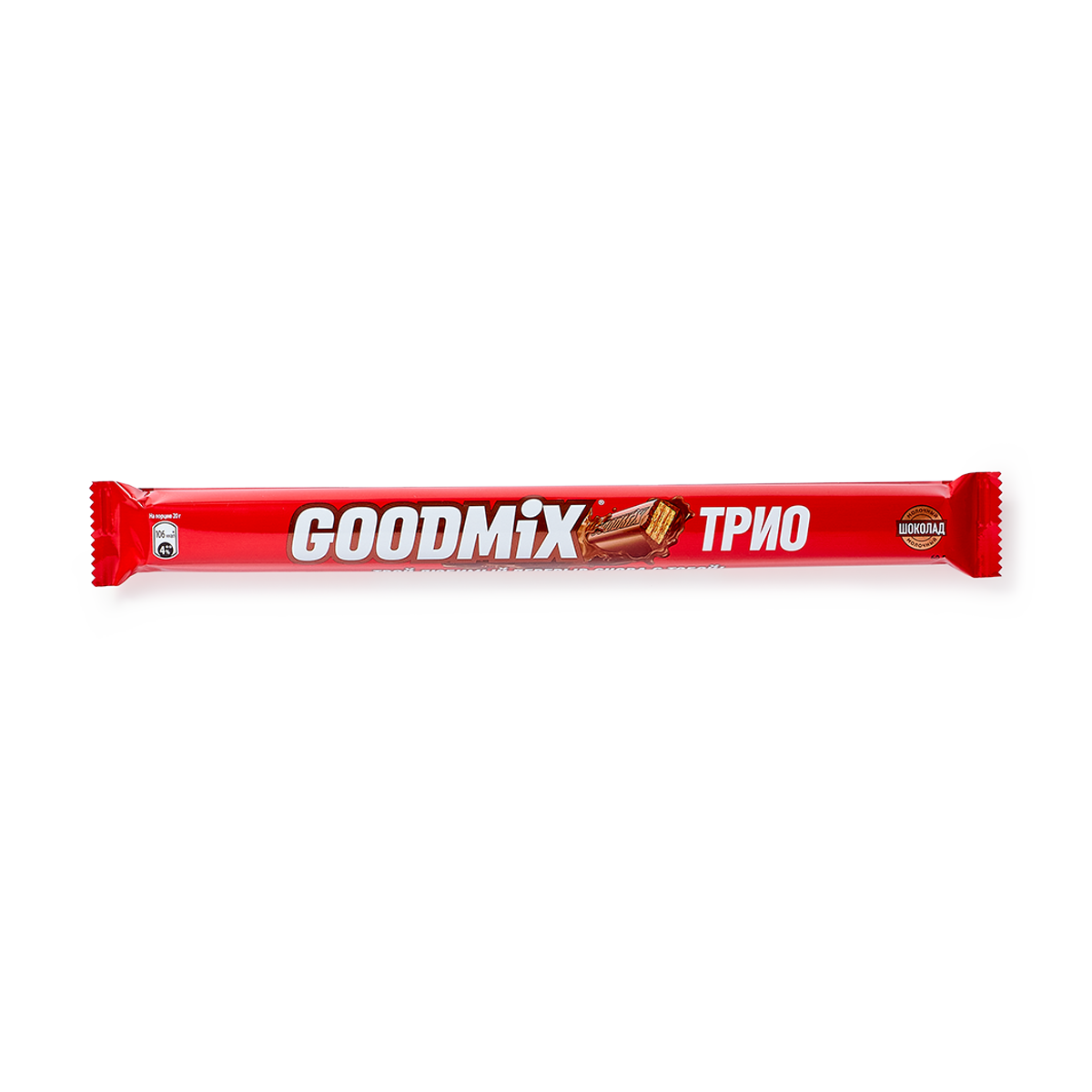 Батончик Goodmix "Трио", молочный шоколад, вафли, 60 граммов, 1 упаковка