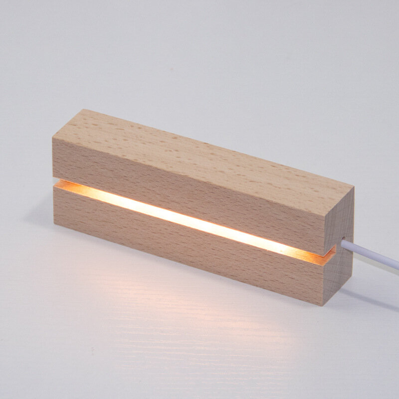Деревянная акриловая календарная ночная лампа с LED, 12 см, настольная доска для записок, теплый свет