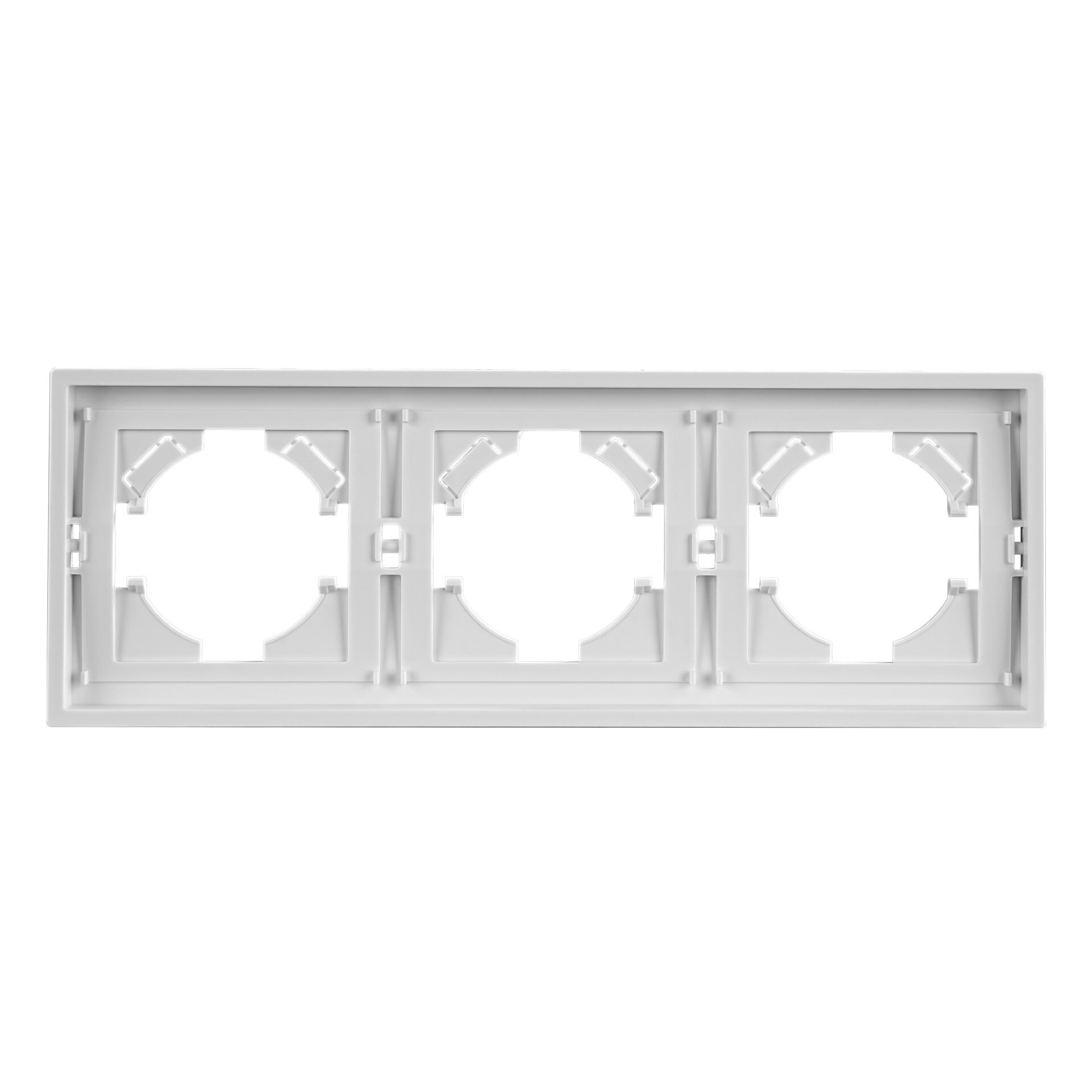 TUV Сертифицированная Белая Европейская Рамка 3 Gang 80x221мм Soft Touch, Белый, Крепеж
