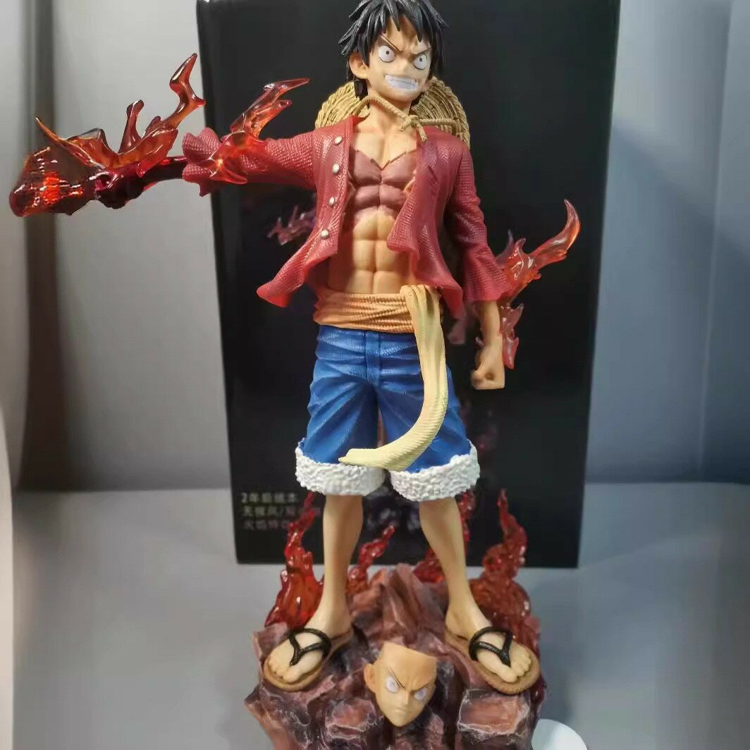 Фигурка One Piece GK Луффи Огненный кулак Заменяемое лицо Статуэтка Коллекционная Игрушка для Взрослых