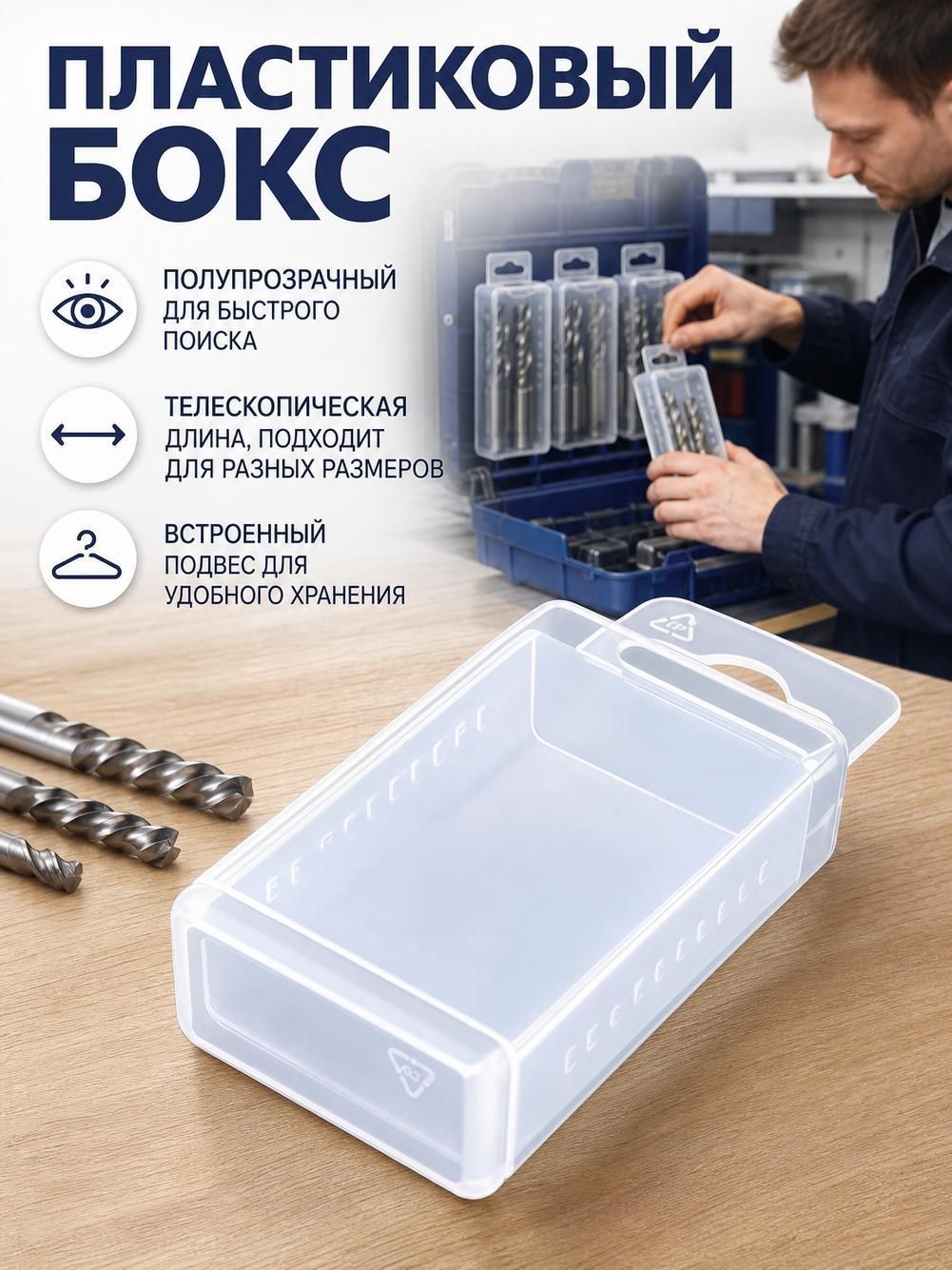 Ящик для инструментов 13 x 4,5 x 3,05 см