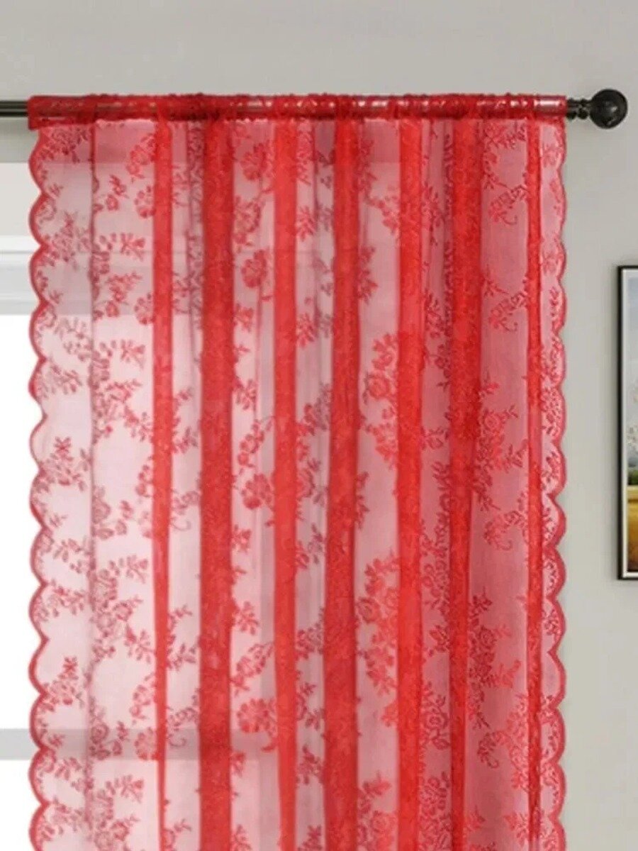Тюль100 x150 см красный, Цвет Красный-100 * 150 см, Страна-изготовитель Китай