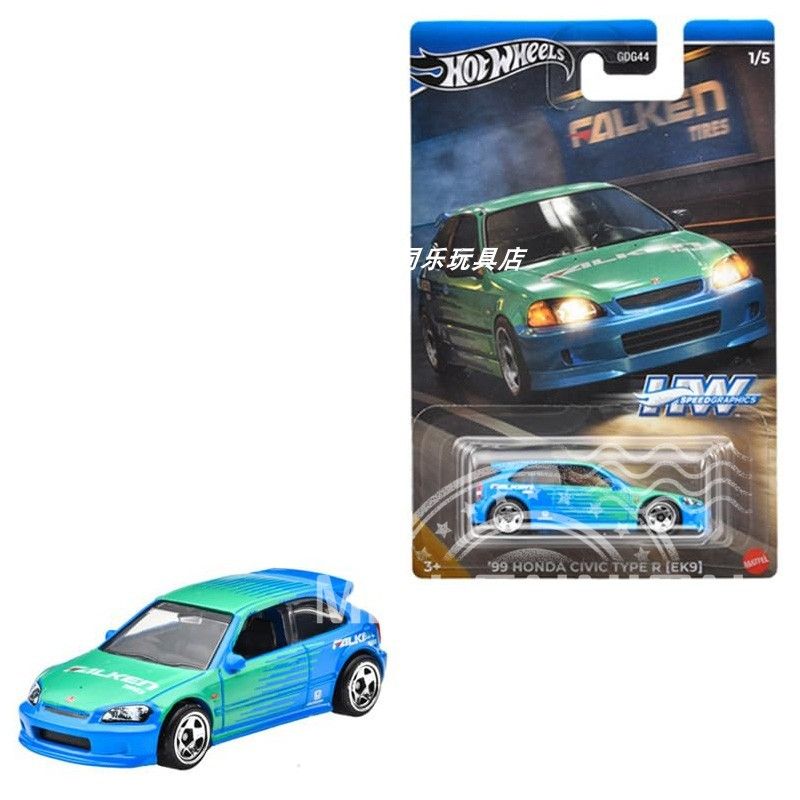 1:64 Металлическая модель HotWheels из серии Speed Graphics(1-99 HONDA CIVIC TYPE R)
