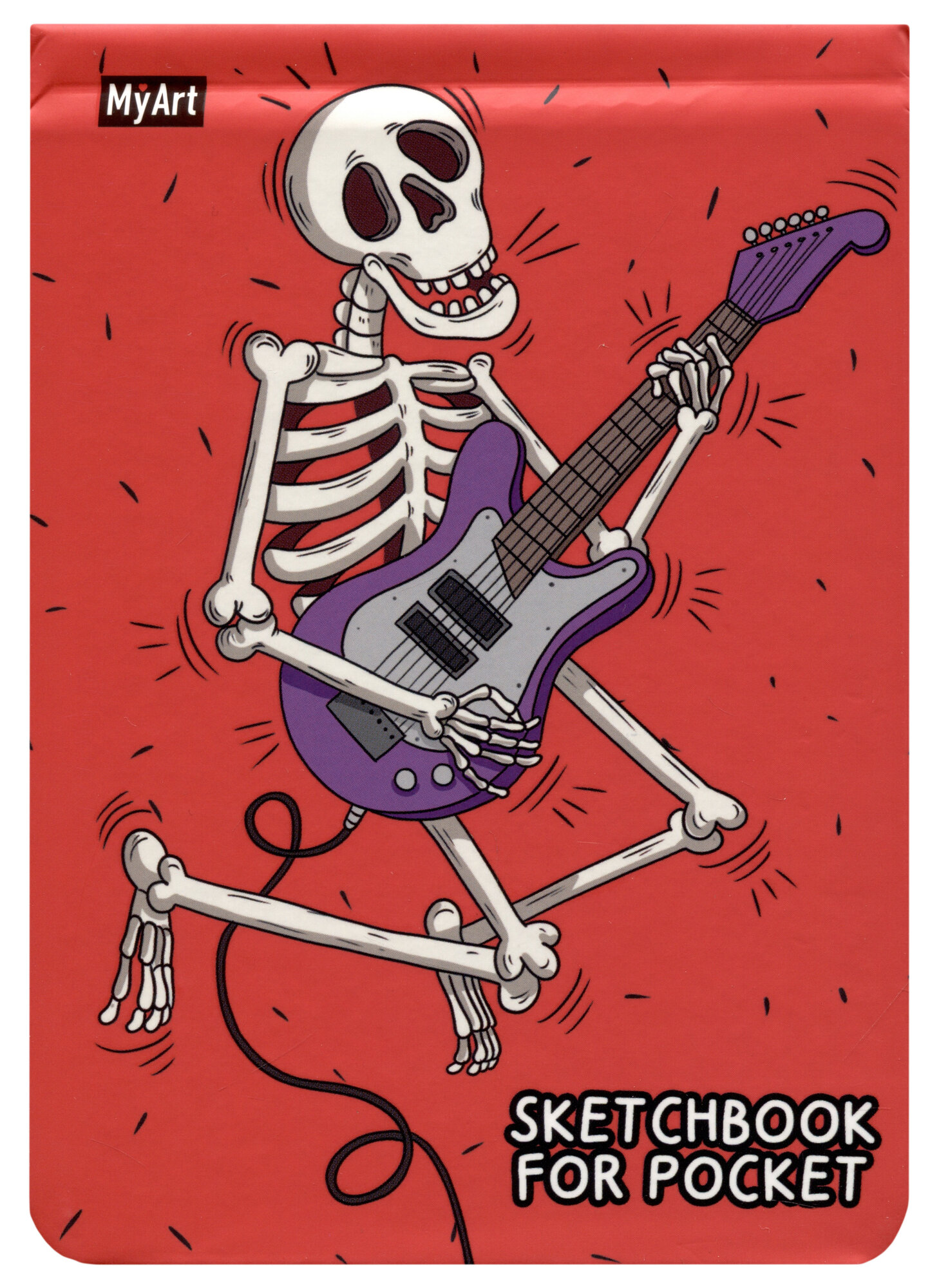 Скетчбук А6 48л "Sketchbook for Pocket. Рок гитара" 120г/м2, резинка, тв. обложка
