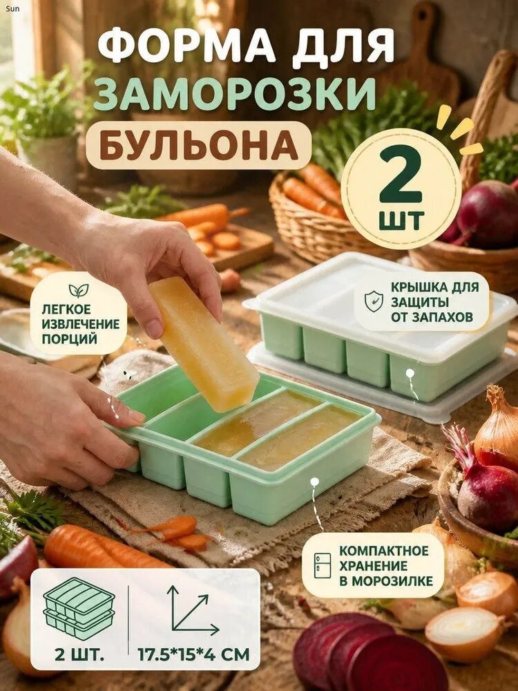 Форма для льда, конфет, 8 яч, 2 шт