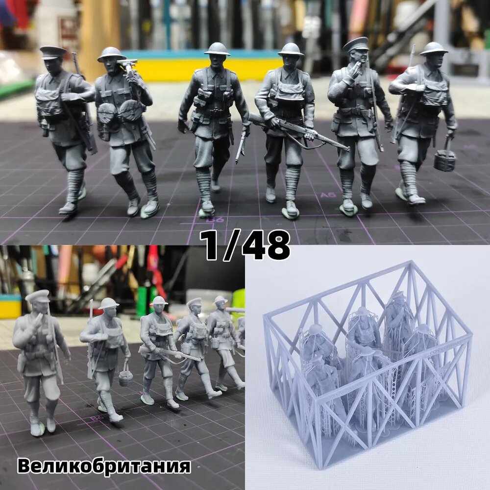 3Dпечать, фигурки солдат из смолы, модельнаборы, масштаб 1/48, неокрашенные, требуют самостоятельной сборки
