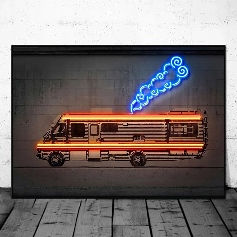 Неоновый постер "Breaking Bad" RV, 60x90см, SKU-17