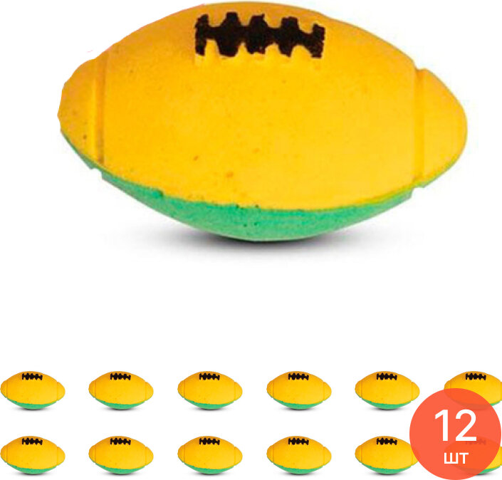 Игрушка для кошек Чистый котик Мячик овальный, 7см / зоотовары для животных (комплект из 12 шт)