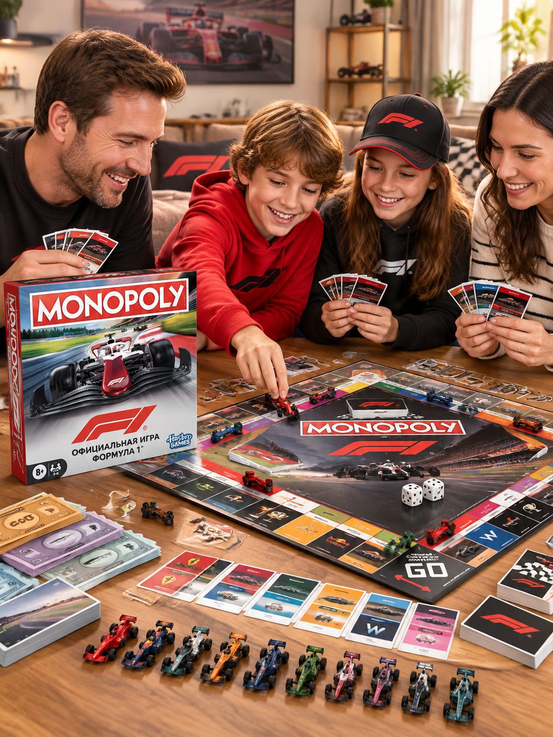 Настольная игра Монополия Formula 1, гоночная тематическая настольная игра для всей семьи