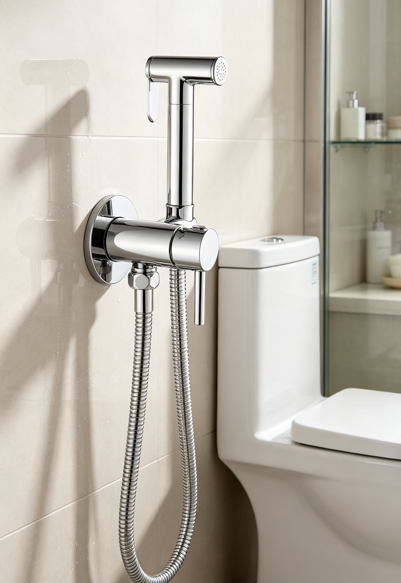 GROHE встраиваемый смеситель для биде с гигиеническим душем, латунь, горячая/холодная вода, гальваническое серебро.