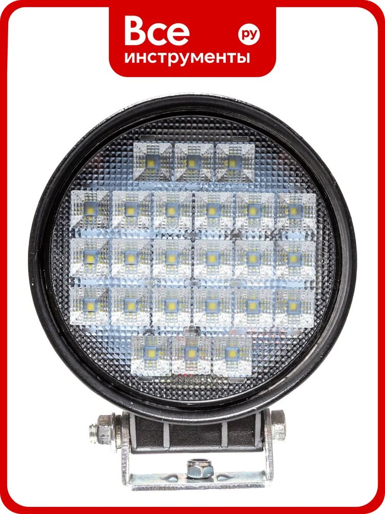 Фара автоэлектрика ae72r-24led-65pc круглая, рассеиваемый свет, 24 диодов, 72 w, 115x65x142, 12/24v 09.02418