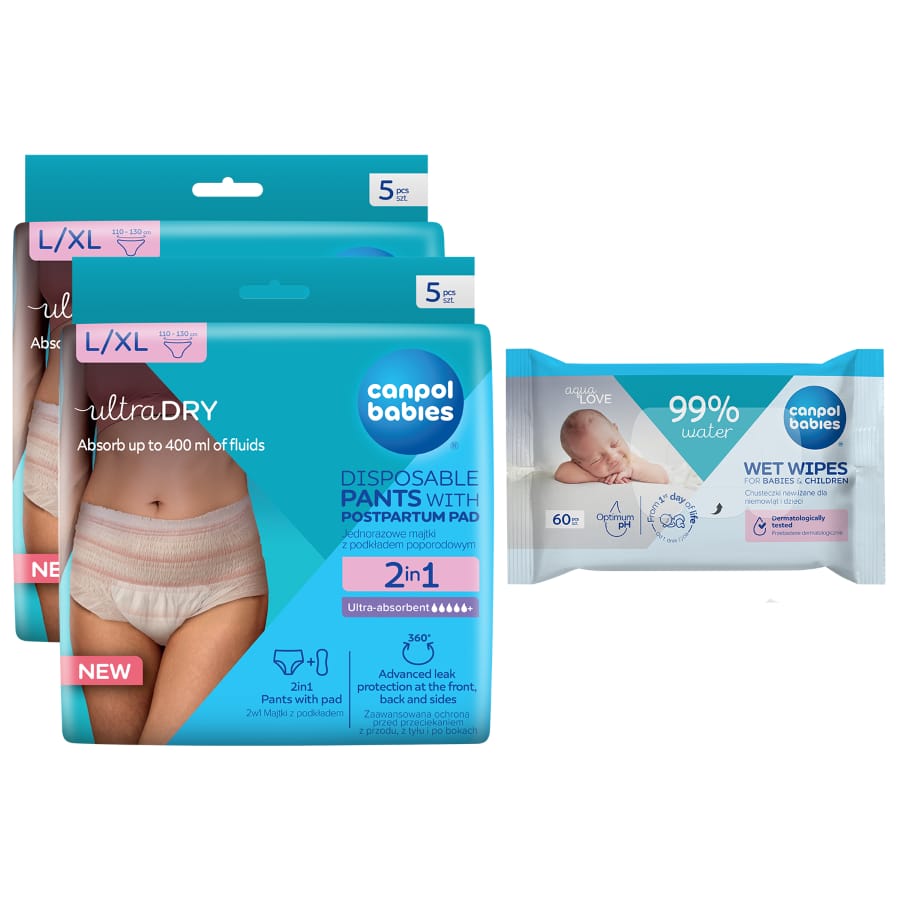 Трусы менструальные Canpol babies набор для мам после родов, размер L/XL, 2 шт