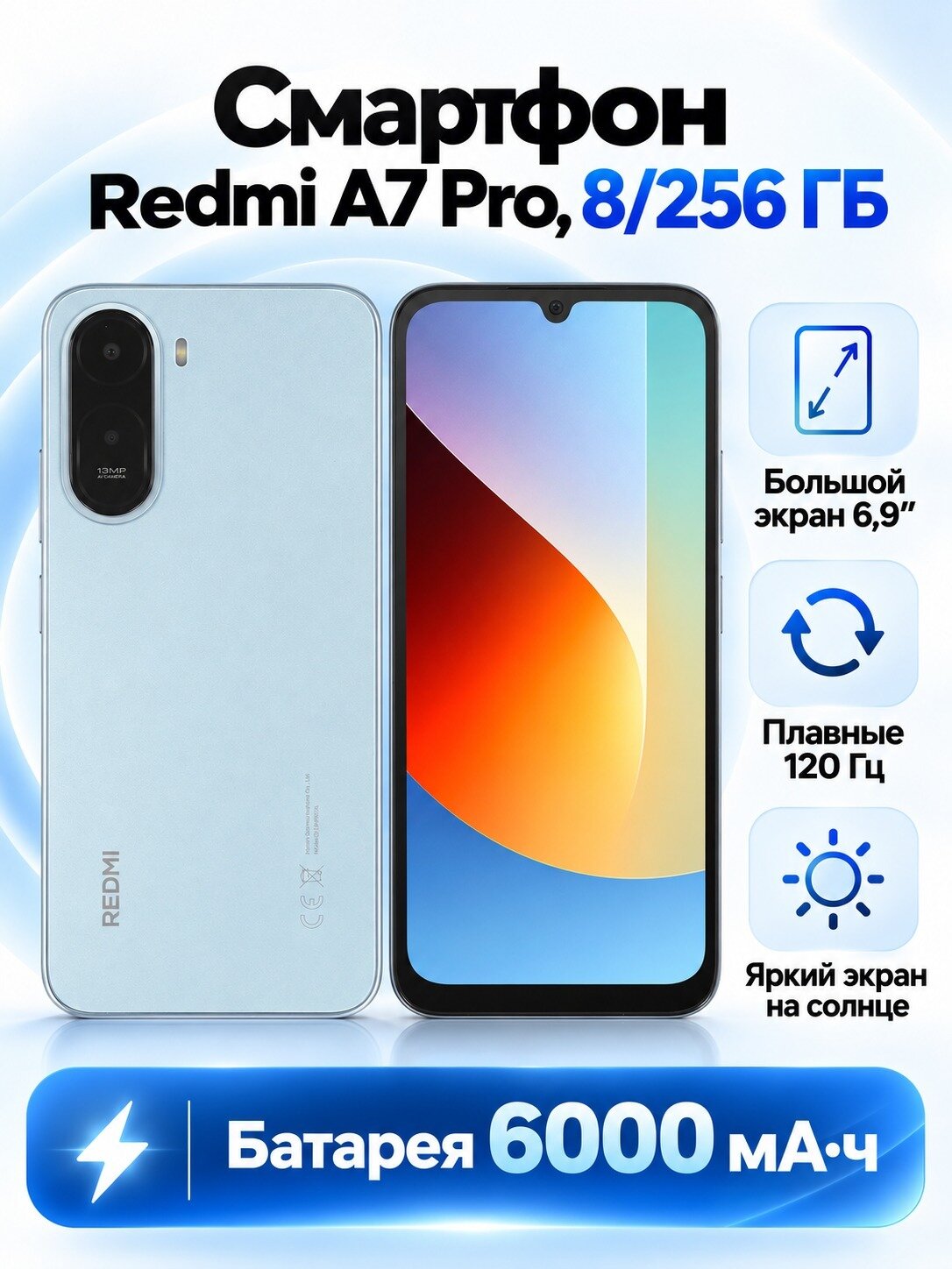 Смартфон Redmi A7 Pro 8/256 ГБ, синий