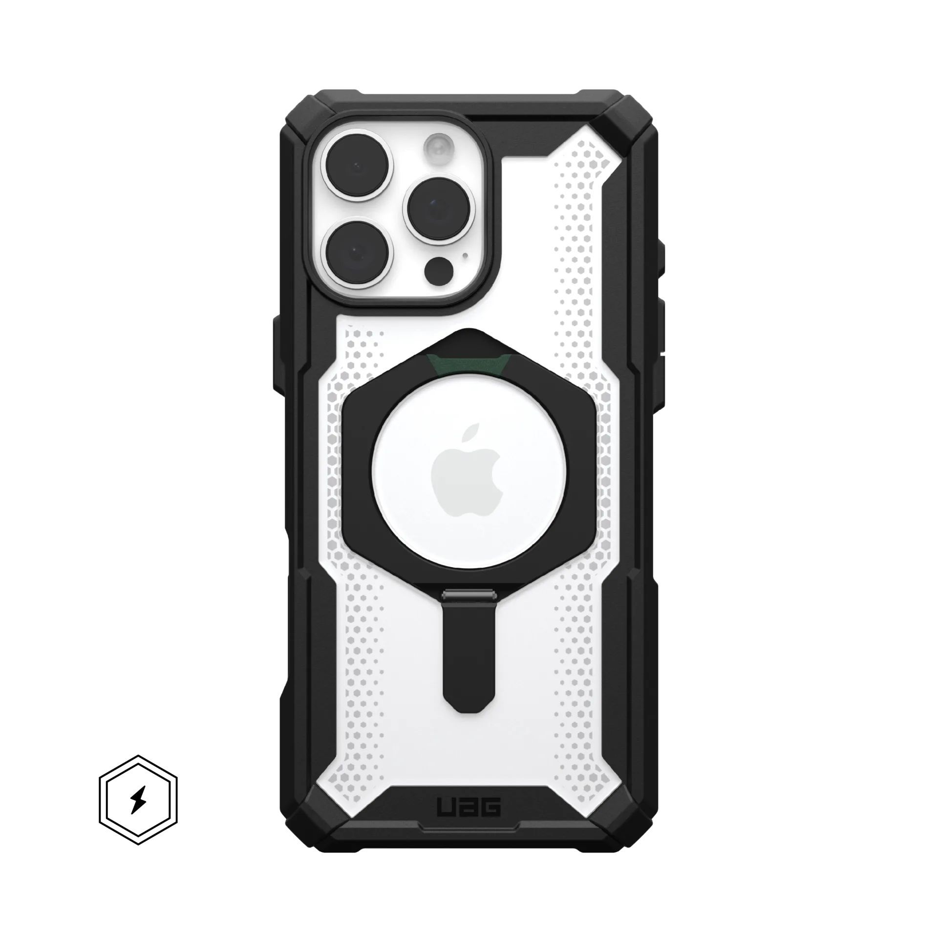 Чехол UAG Plasma XTE с MagSafe и кольцом-подставкой для Apple iPhone 16 Pro Max, противоударный, цвет Black / Clear