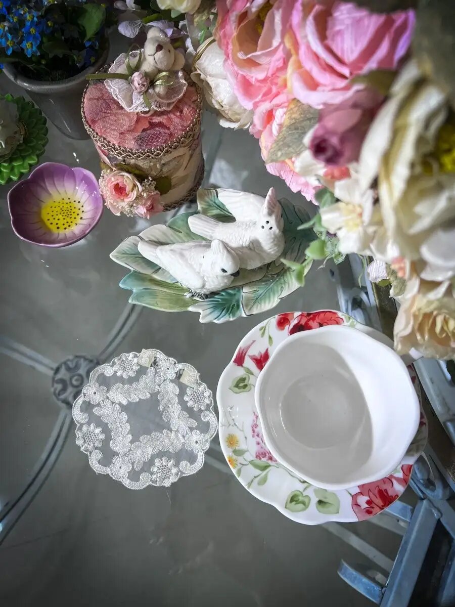 Салфетка Ajourele "PROVENCE", кружевная, круглая, диаметр 10см