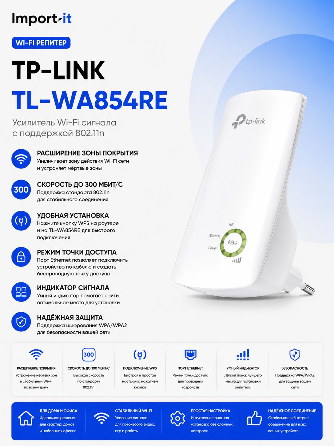 TP-Link TL-WA854RE Усилитель Wi-Fi-сигнала