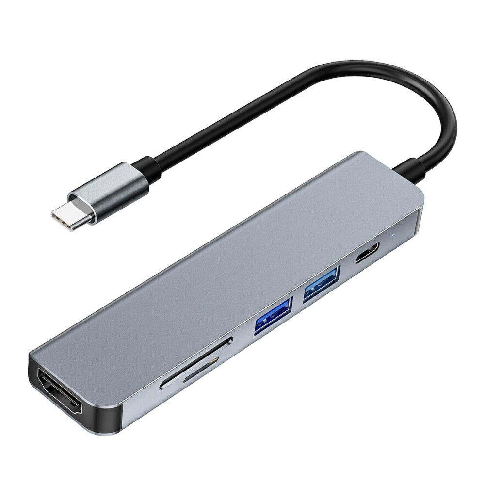 Док-станция USB-C на HDMI SN-6 в 1 с портом Ethernet, адаптер 4K HDMI для ПК, Switch, ноутбука