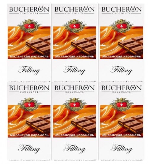 Bucheron Шоколад Filling молочный миланская карамель, 85 г,6 штук