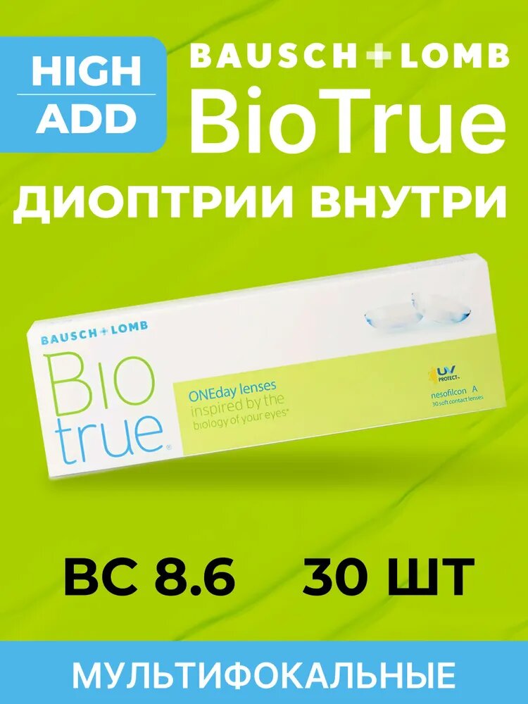 Bausch & Lomb Biotrue ONEday for Presbyopia (30 линз) +0.00 R 8.6 High