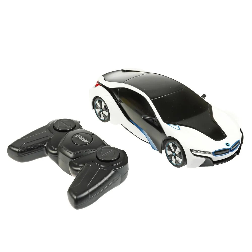 Машинка радиоуправляемая BMW i8 Rastar 1:24, белый с черным, световые эффекты