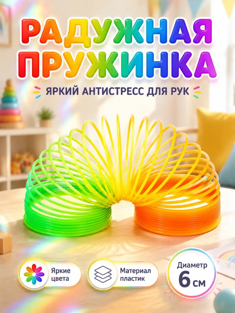 Пружинка-радуга простая ЛАС играс, пластик, разноцветный, от 3 лет