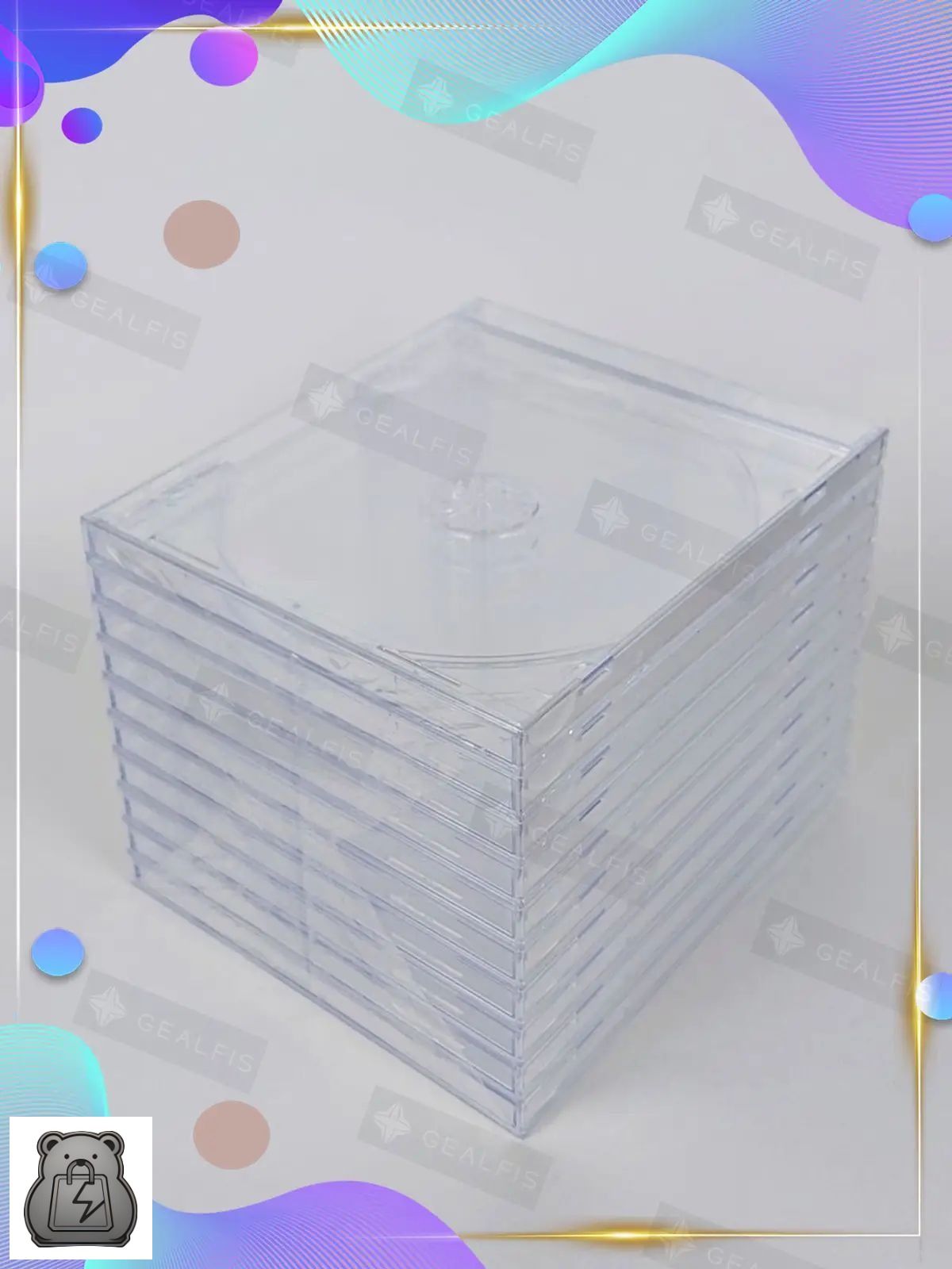 Коробка CD Jewel 1 диск / Бокс CD Jewel 1 диск прозрачный, 10мм, упаковка 8 штук