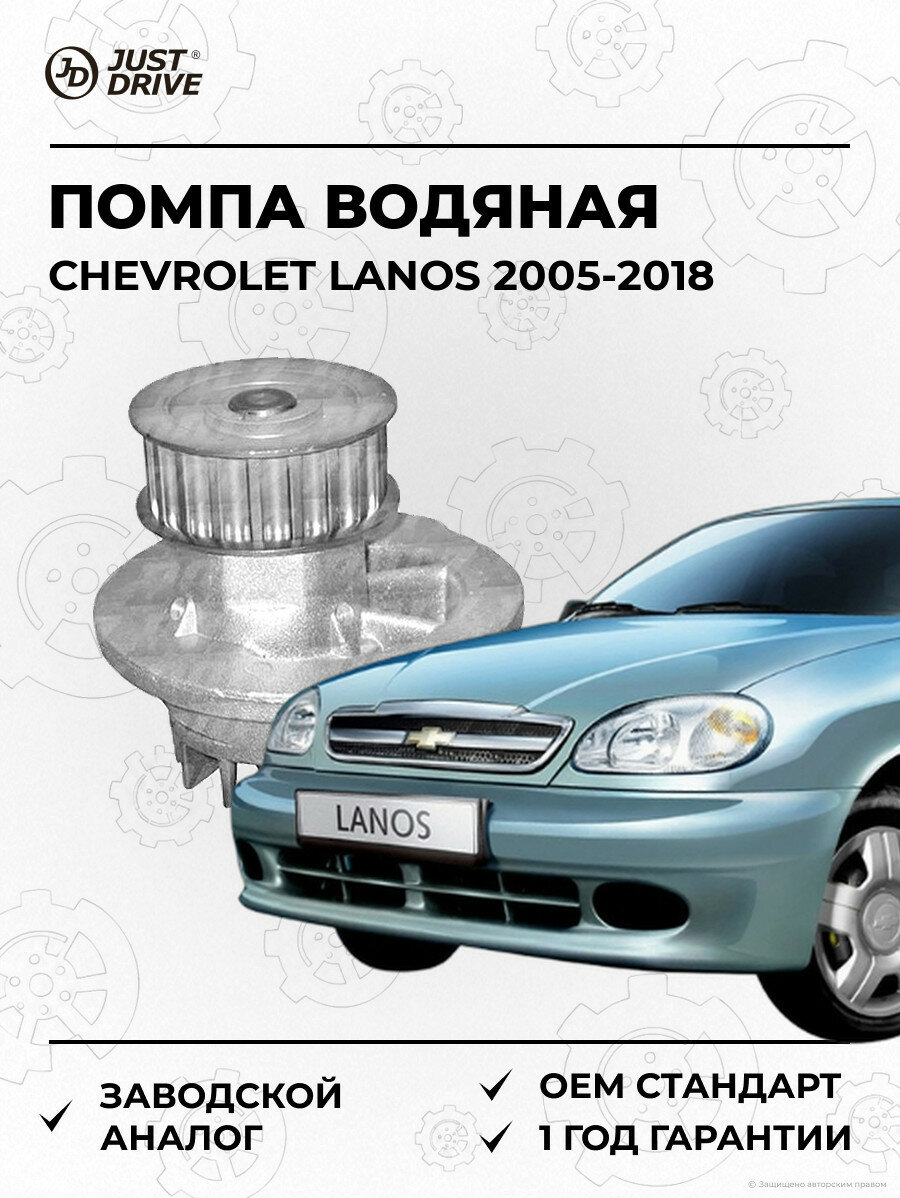 Помпа водяная Just Drive JPW0054 Шевроле Ланос Chevrolet Lanos 2005-2018
