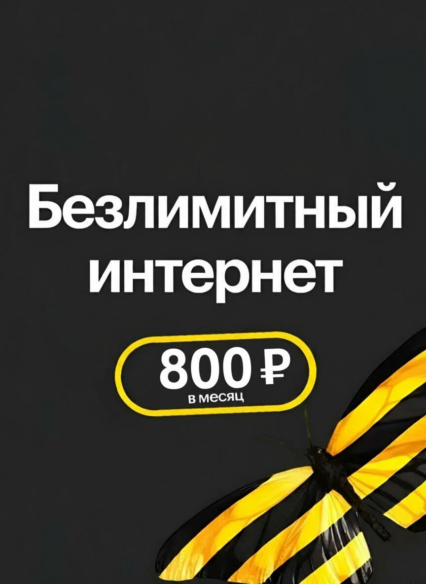 Сим-карта Билайн, безлимитный интернет, для модемов, роутеров и умных устройств 800руб.