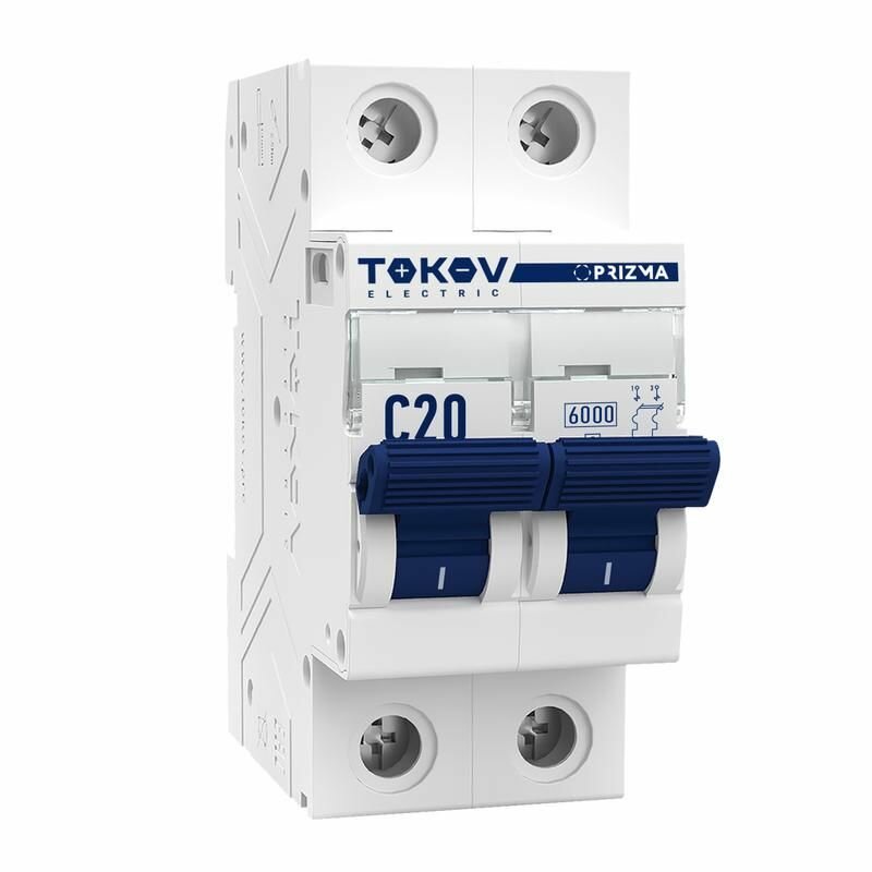 Выключатель автоматический модульный 2п C 20А 6кА PRIZMA TOKOV ELECTRIC TKE-PZ60-MCBI-2-20-C