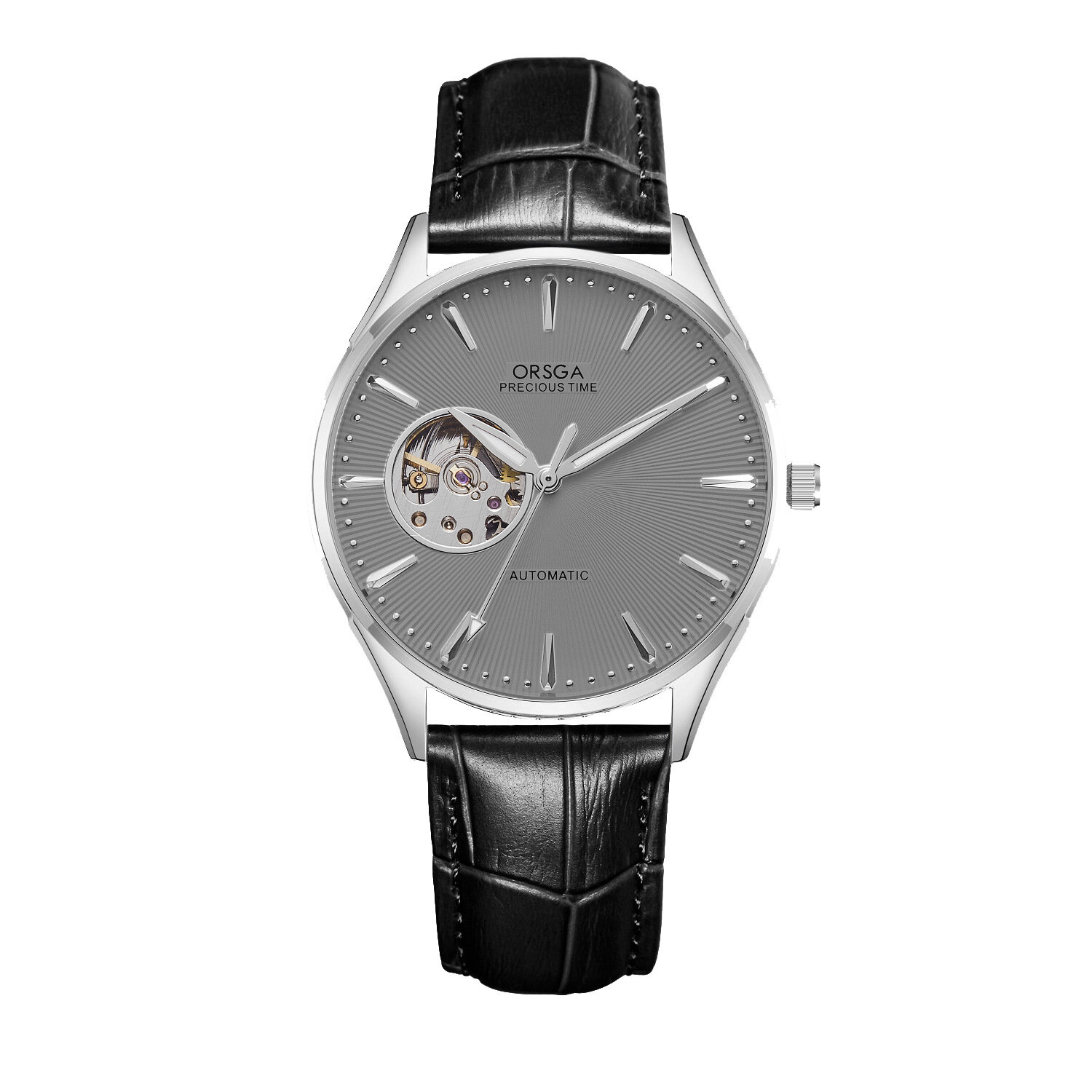 Мужские механические часы ORSGA Skeleton Business Automatic Mechanical Watch: простые и стильные механические наручные часы