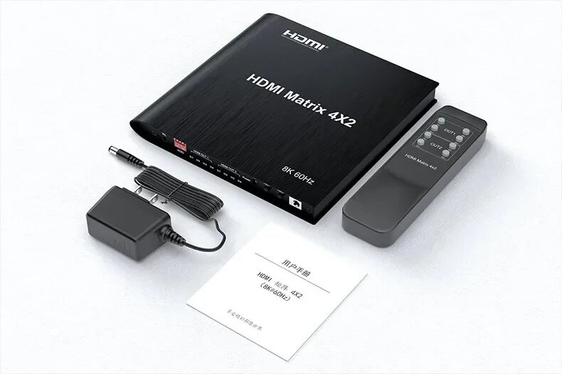 HDMI матрица 4x2 8K 60Гц Lieve черный with EU Plug